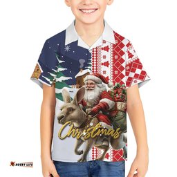 Kangaroo Australia Christmas Hawaiian Shirt Xmas Pattern