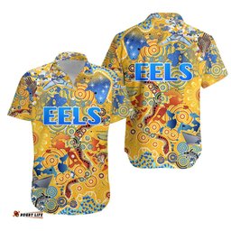 Parramatta Hawaiian Shirt Eels Indigenous NAIDOC Vibes Gold