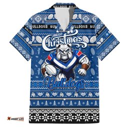 Personalized Bulldogs Rugby Xmas Hawaiian Shirt Australia NRL Mascot