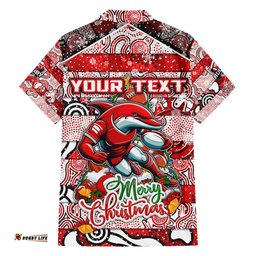 Custom Dolphins Rugby Merry Christmas Hawaiian Shirt Indigenous Australian Art
