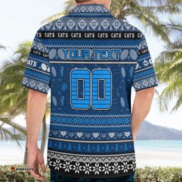 Personalized Cats Football Xmas Hawaiian Shirt Australia AFL Mascot