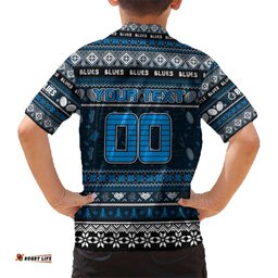 Personalized Blues Football Xmas Hawaiian Shirt Australia AFL Mascot