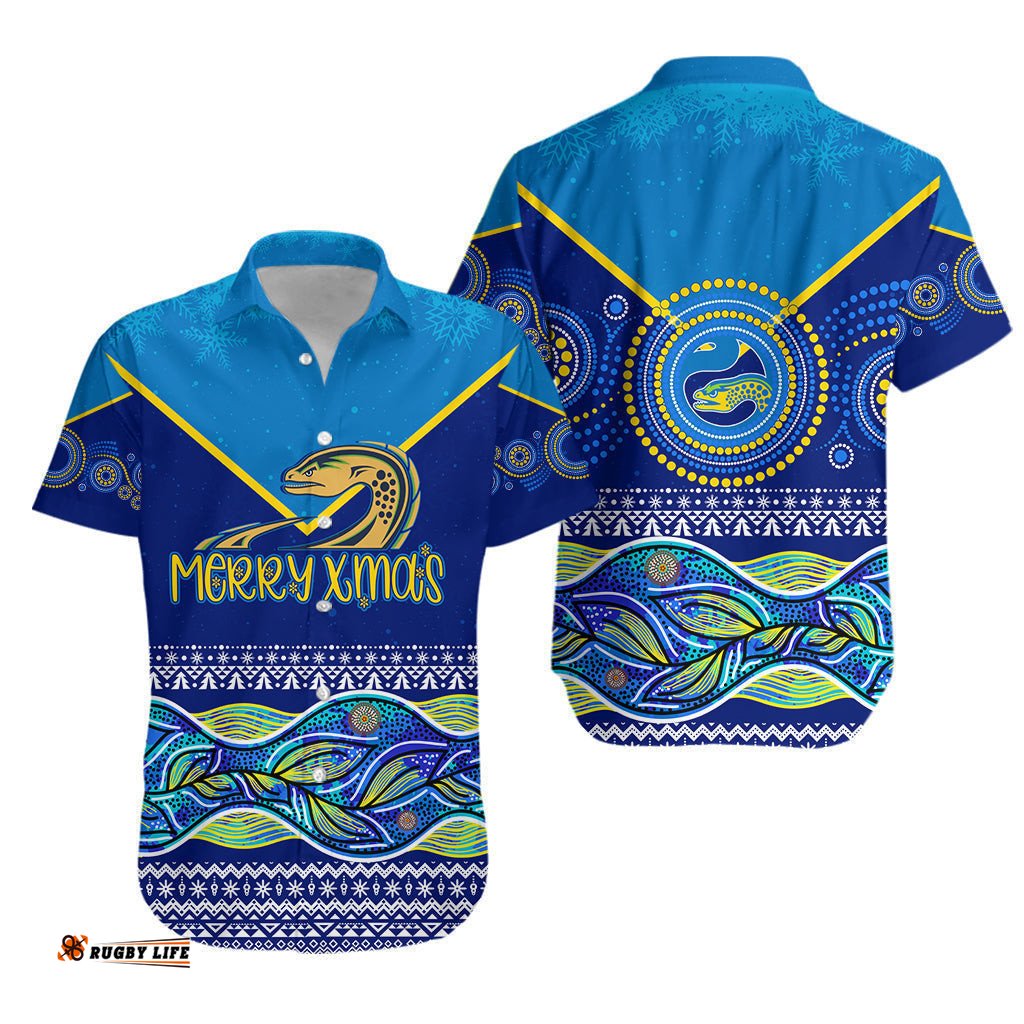 Indigenous Xmas Parra Eels Aboriginal Winter Theme Hawaiian Shirt