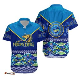 Indigenous Xmas Parra Eels Aboriginal Winter Theme Hawaiian Shirt