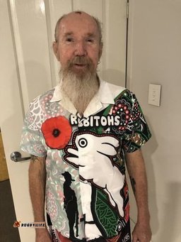 Custom Personalised Rabbitohs Hawaiian Shirt Indigenous ANZAC Day