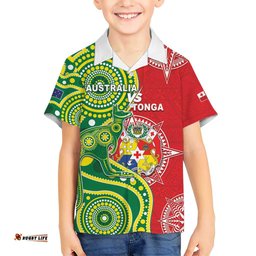 Custom Tonga Australia Rugby Hawaiian Shirt Kangaroos And Tonga Mate Maa Together