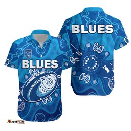 NSW Blues Hawaiian Shirt New South Wales Aboriginal Art
