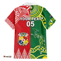 Custom Tonga XIII And Australia Kangaroos Hawaiian Shirt Mate Maa Tongan Ngatu With Aboriginal