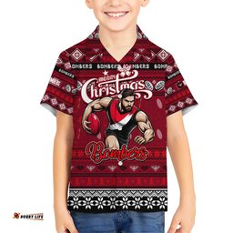 Personalized Bombers Football Xmas Hawaiian Shirt Australia AFL Mascot