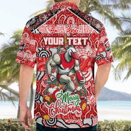 Custom Swans Football Merry Christmas Hawaiian Shirt Indigenous Australian Art