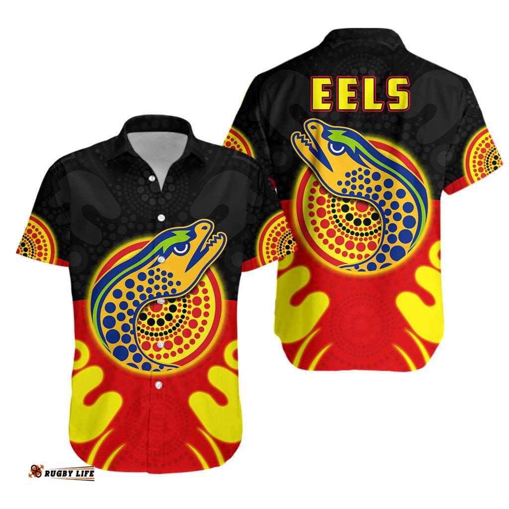 Eels Indigenous Hawaiian Shirt Style Aboriginal Flag