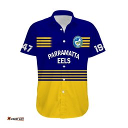 Eels Rugby Hawaiian Shirt Parramatta 1947 Dynamic Blue