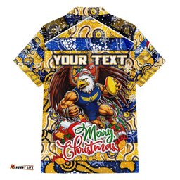 Custom Eagles Football Merry Christmas Hawaiian Shirt Indigenous Australian Art