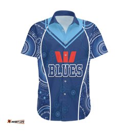 Personalised Indigenous NSW Blues Rugby Hawaiian Shirt State Of Origin Blue Dynamic