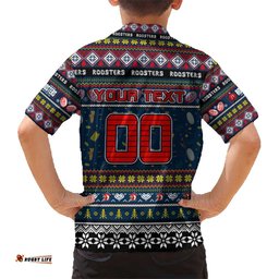 Personalized Roosters Rugby Xmas Hawaiian Shirt Australia NRL Mascot