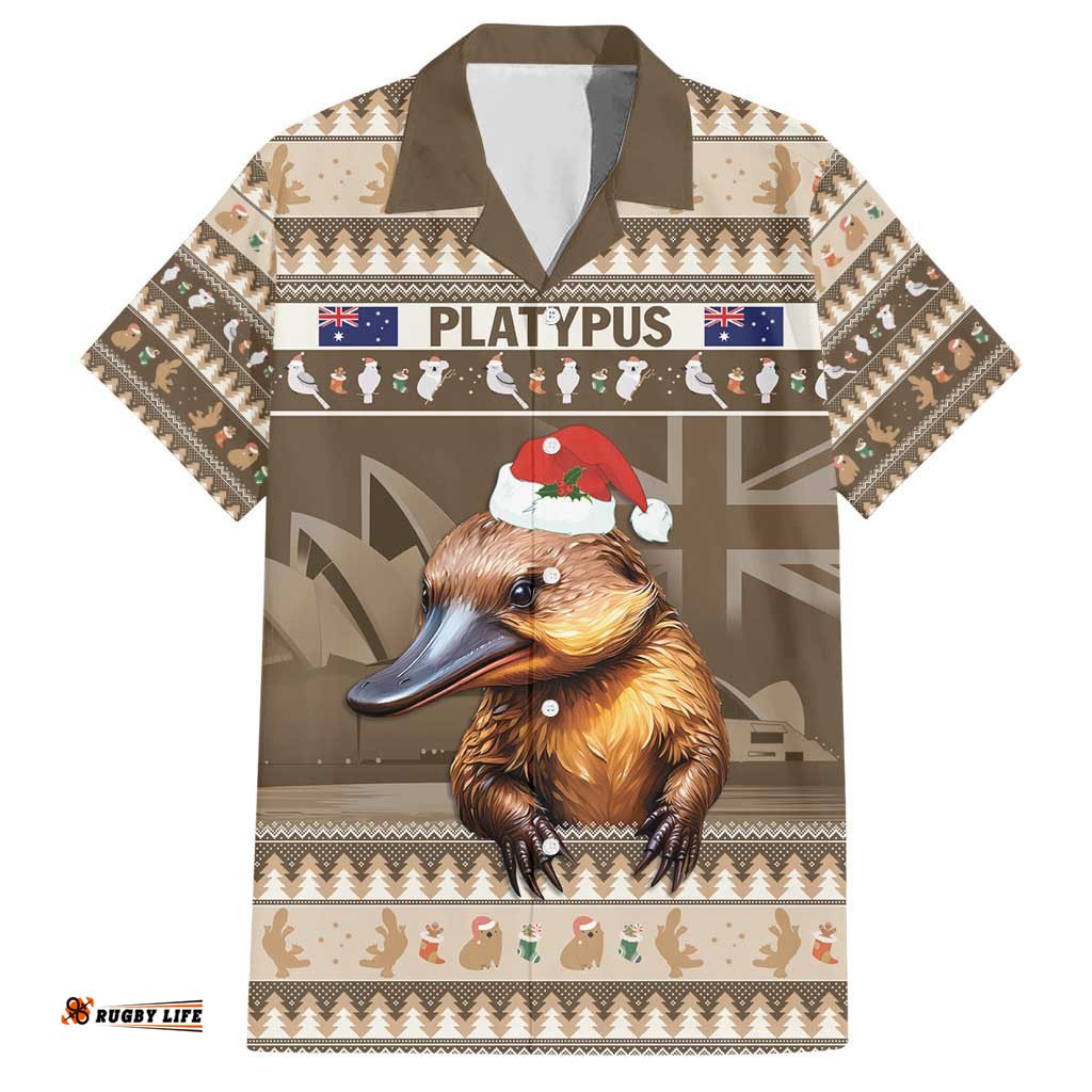 Aussie Platypus Hawaiian Shirt Merry Christmas
