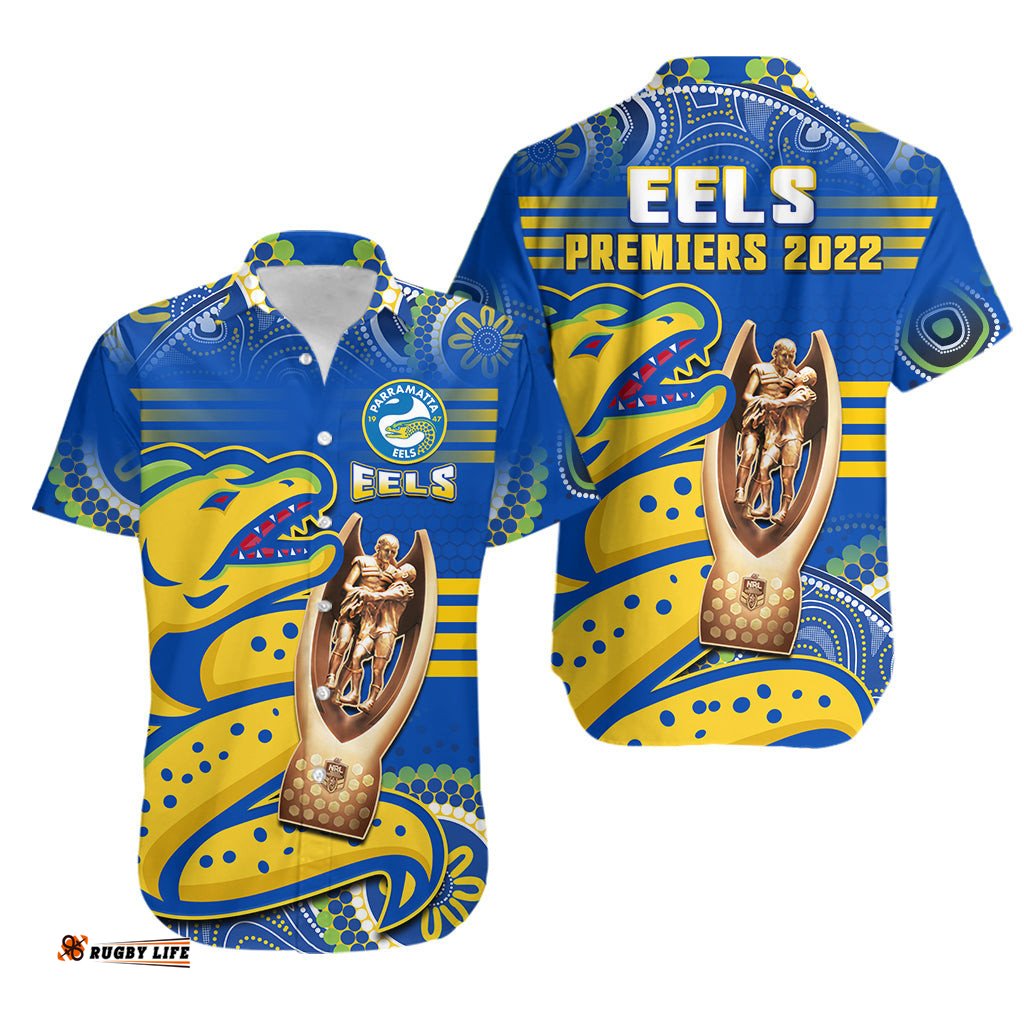 Parramatta Rugby Hawaiian Shirt Eels Premiers Indigenous Artsy