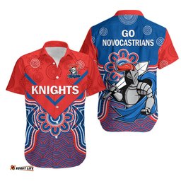 Knights Rugby Hawaiian Shirt Novocastrians 1987 Aboriginal Art