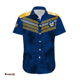 Parramatta Eels Rugby Hawaiian Shirt Simple Hawaiian Palms Leaf