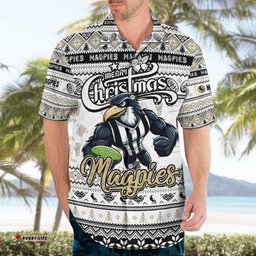 Personalized Magpies Football Xmas Hawaiian Shirt Australia AFL Mascot