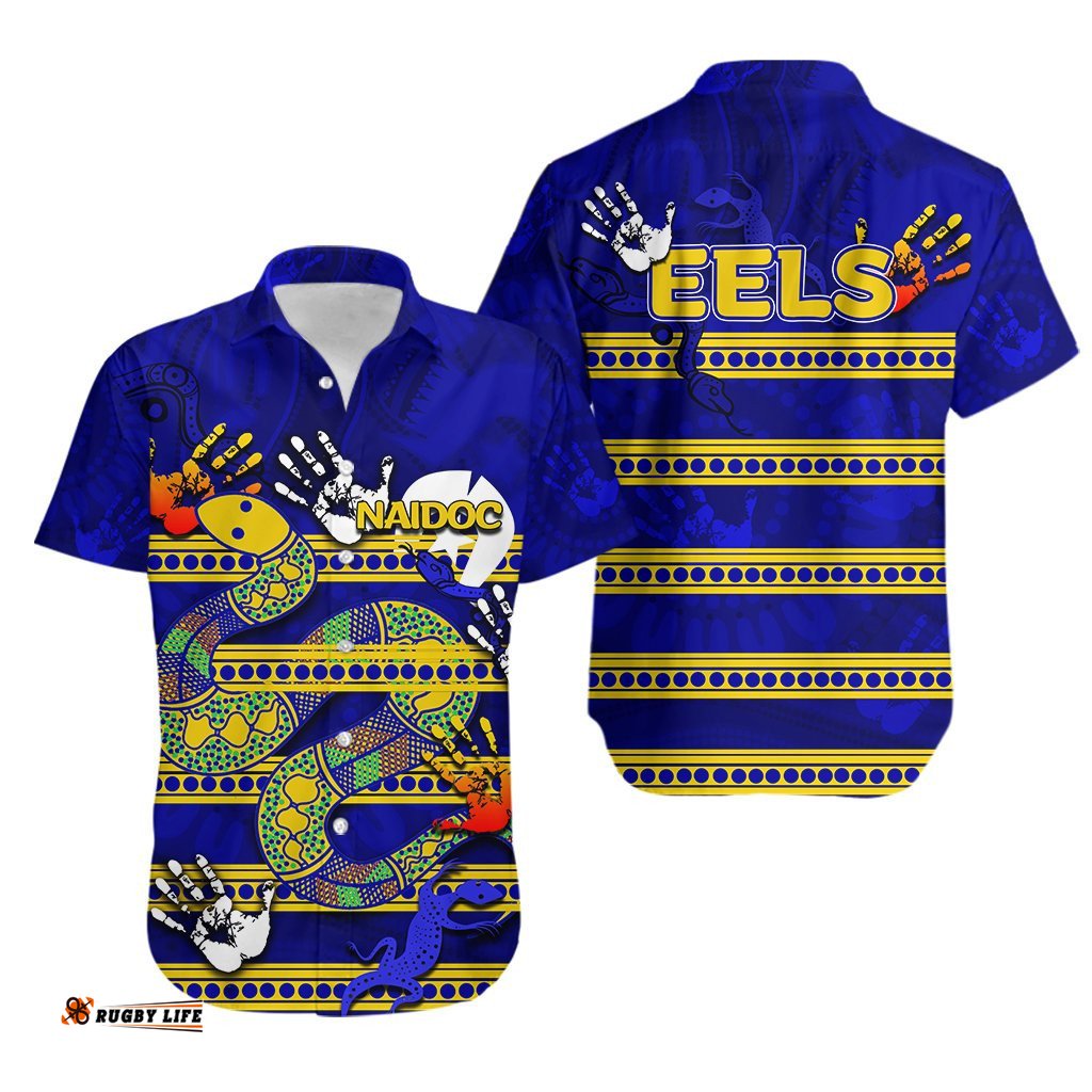 NAIDOC Parramatta Eels Hawaiian Shirt Aboriginal Patterns