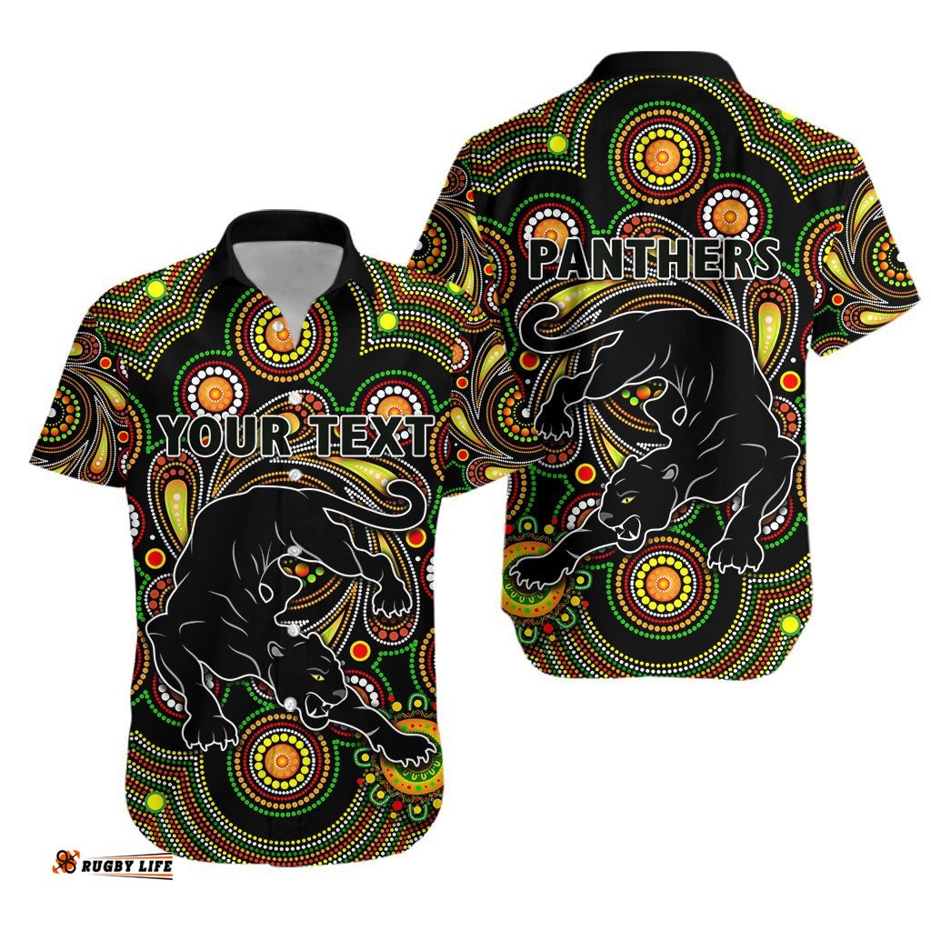 Custom Personalised Penrith Hawaiian Shirt Panthers Indigenous Vibes