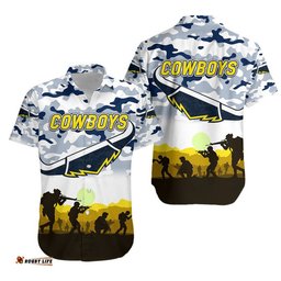 North Queensland Cowboys ANZAC Hawaiian Shirt Simple Style White