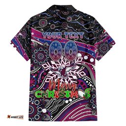 Merry Christmas Manly Warringah Sea Eagles Hawaiian Shirt Aboriginal Santa Rugby Mascot Silvertails