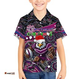 Merry Christmas Manly Warringah Sea Eagles Hawaiian Shirt Aboriginal Santa Rugby Mascot Silvertails