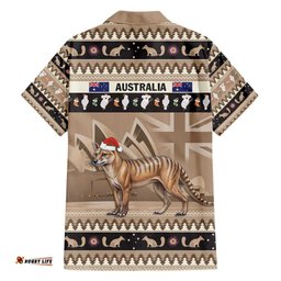 Aussie Tasmanian Tiger Hawaiian Shirt Merry Christmas