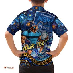 Personalised Mascot NSW Blues Rugby Hawaiian Shirt Aboriginal Galaxy