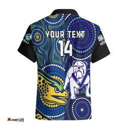 Personalised Bulldogs Mix Parramatta Eels Rugby Hawaiian Shirt Aboriginal Version