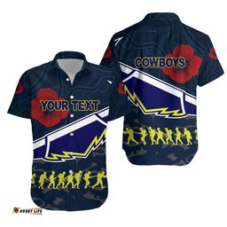 Custom Personalised Cowboys Hawaiian Shirt ANZAC Country Style