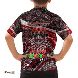 Merry Christmas AFL Bombers Hawaiian Shirt Aboriginal Santa Football Mascot