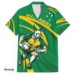 Personalized Australia Rugby Champion Hawaiian Shirt Wallabies Mascot with Sporty Style