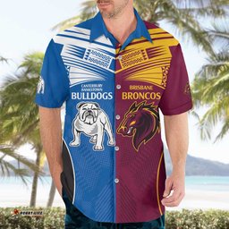 Custom BroncosBulldogs Hawaiian Shirt NRL Tribal Half Style