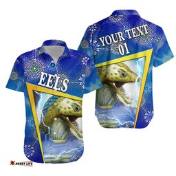 Custom Personalised Parramatta Eels Hawaiian Shirt Indigenous Limited Version, Custom Text And Number