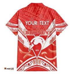 Personalised Swans Football Hawaiian Shirt 2024 Swannies Mascot Go Champions