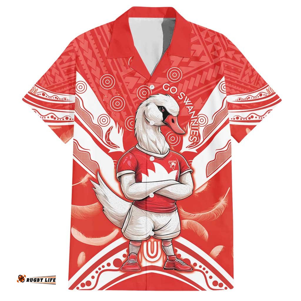 Personalised Swans Football Hawaiian Shirt 2024 Swannies Mascot Go Champions