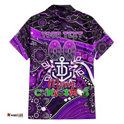 Merry Christmas AFL Fremantle Freo Hawaiian Shirt Aboriginal Santa Football Mascot