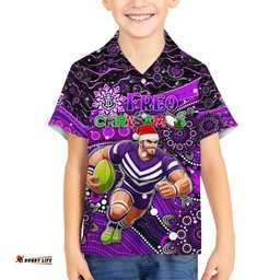 Merry Christmas AFL Fremantle Freo Hawaiian Shirt Aboriginal Santa Football Mascot