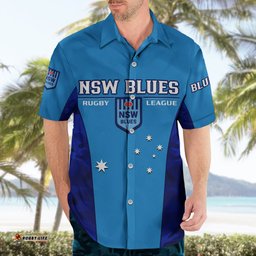NSW Rugby Hawaiian Shirt Go Blues Camouflage Sporty Style