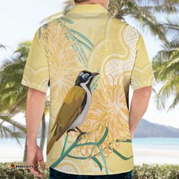Australia Grevillea And Honeyeaters Hawaiian Shirt Aboriginal Art Watercolor Style