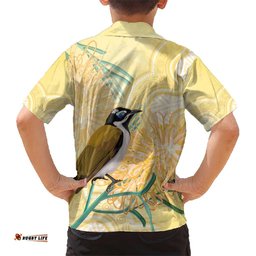 Australia Grevillea And Honeyeaters Hawaiian Shirt Aboriginal Art Watercolor Style