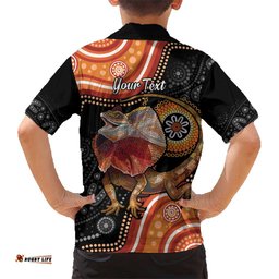 Personalised Australia Frilled Lizard Hawaiian Shirt Aboriginal Art