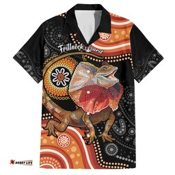 Personalised Australia Frilled Lizard Hawaiian Shirt Aboriginal Art