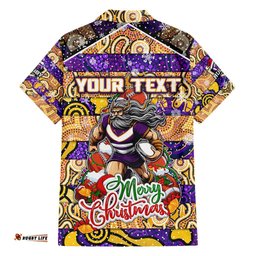 Custom Storm Rugby Merry Christmas Hawaiian Shirt Indigenous Australian Art