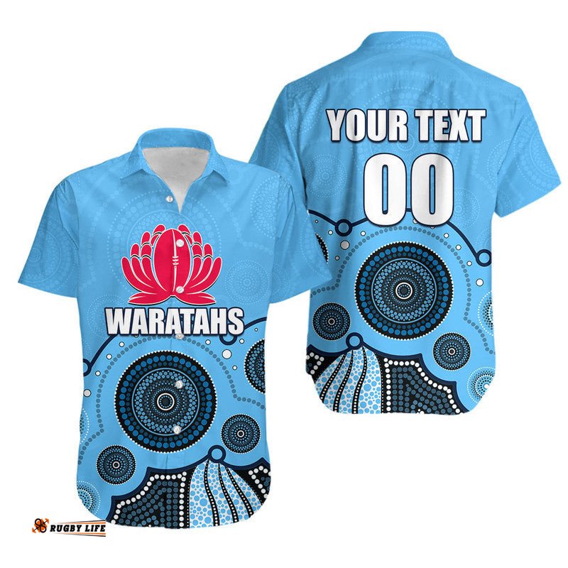 Custom Personalised And Number NSW WARATAHS Hawaiian Shirt Aboriginal