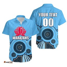 Custom Personalised And Number NSW WARATAHS Hawaiian Shirt Aboriginal