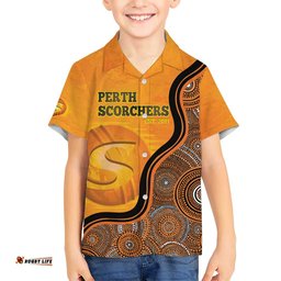 Custom Perth Scorchers Hawaiian Shirt Indigenous Art Grunge Style